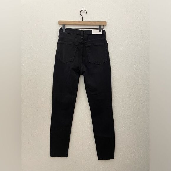RE/DONE Levi’s Originals High Rise Ankle Fray Crop with Stretch Worn Black 26 - Picture 3 of 10